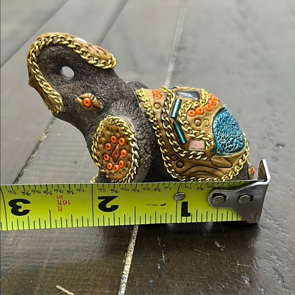 Decorative Elephant Figurine with Gold Accents. Small - Picture 7 of 7